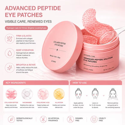 PDRN Peptide Eye Patches Korean Collagen Hydrogel under Eye Mask anti Aging Dark Circles Brightening Firm Eye Pads Private Label