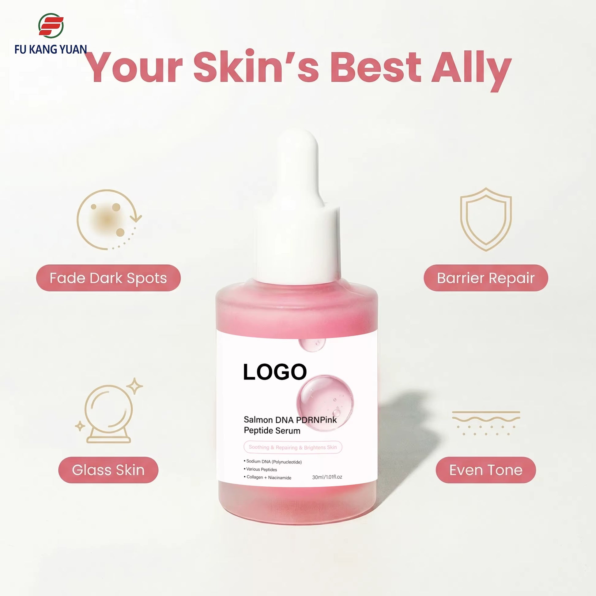 FKY Brightening Anti-Aging Moisturizing Korean Face Night Serum with Collagen PDRN & Peptide Hyaluronic Acid-Private Label