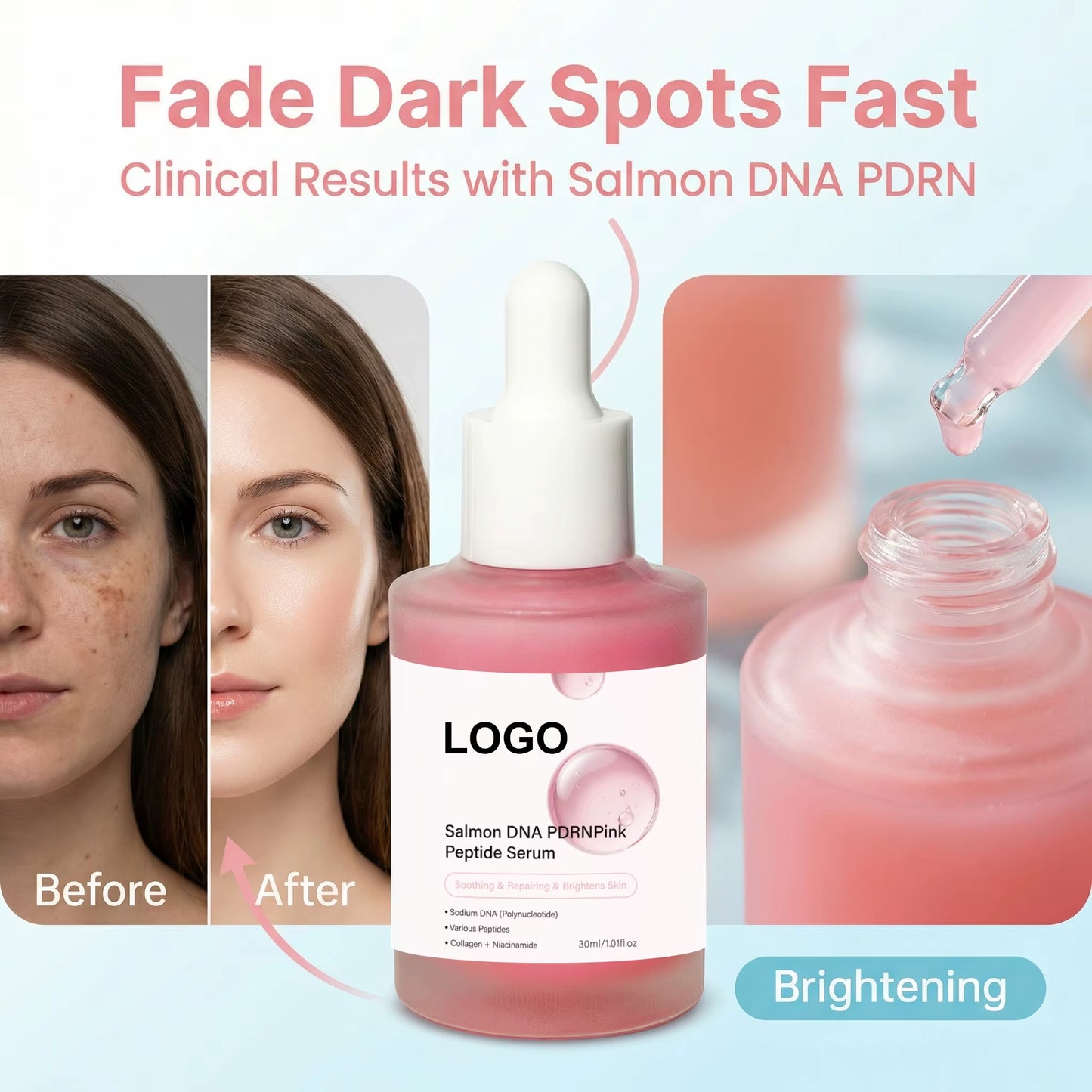 FKY Brightening Anti-Aging Moisturizing Korean Face Night Serum with Collagen PDRN & Peptide Hyaluronic Acid-Private Label